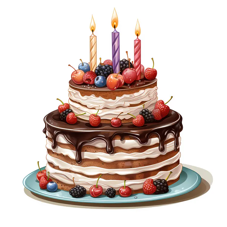 Fruit Cake with Candles