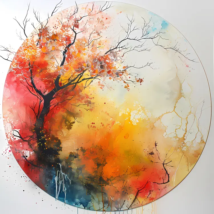 Colorful Tree in Circular Art