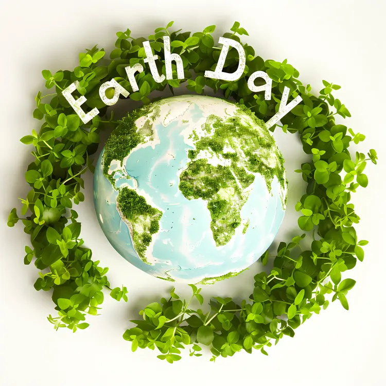 Earth Day with Green Leaves