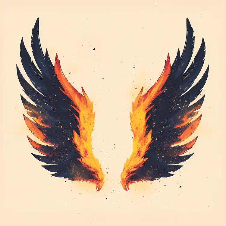 Fiery Phoenix Wings Illustration
