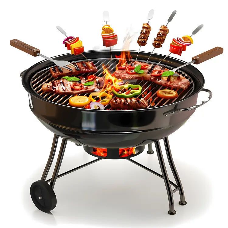 Barbecue Grill with Food