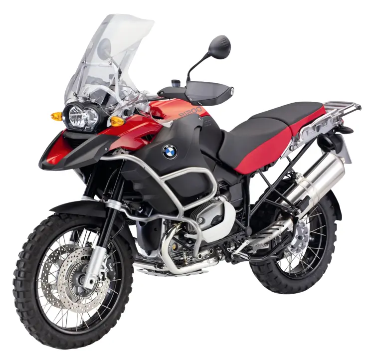 Red and Black BMW Adventure Motorcycle
