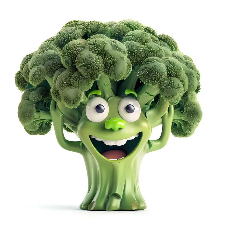 Happy Broccoli Cartoon