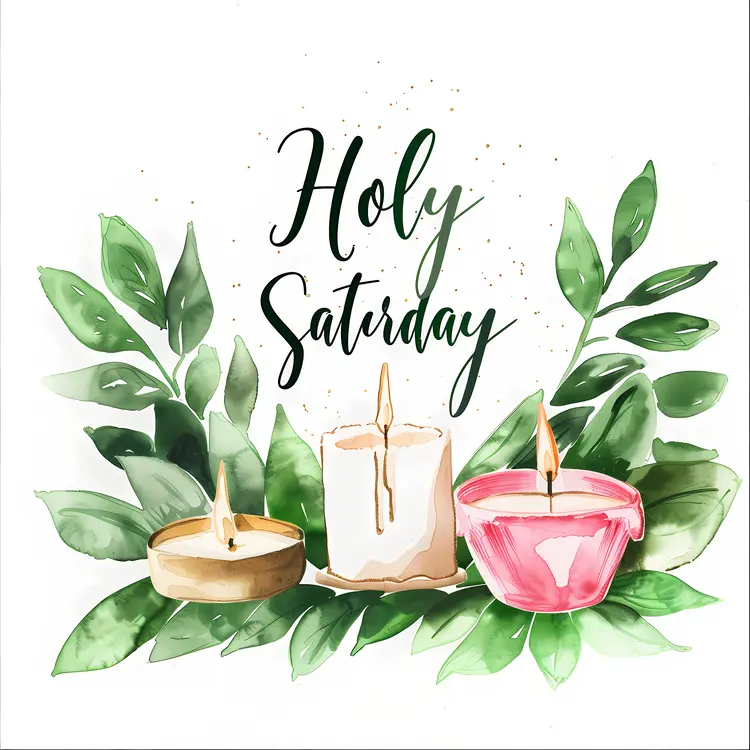 Holy Saturday Candles with Leaves