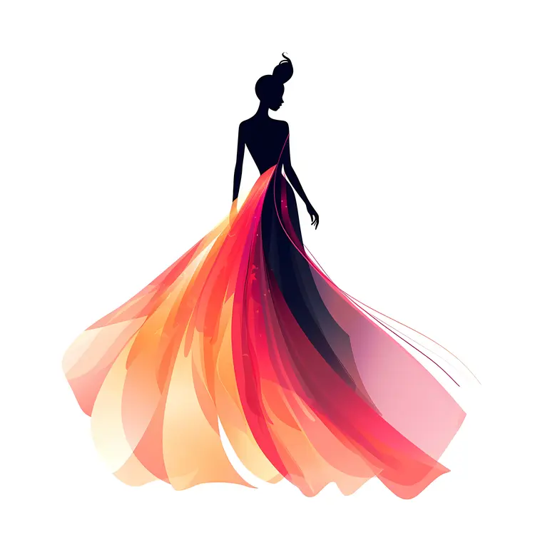Elegant Colorful Dress Illustration