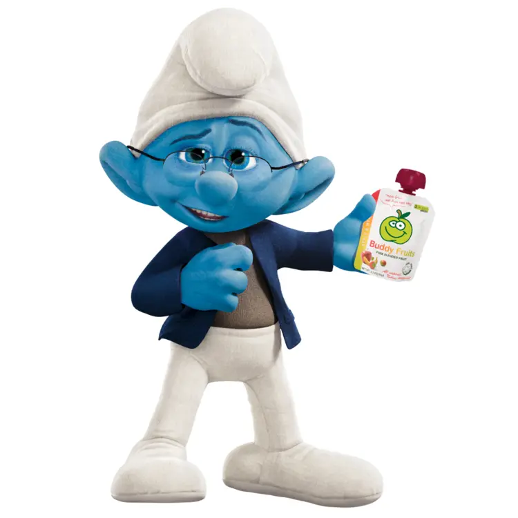 Blue Character with Glasses Holding a Drink