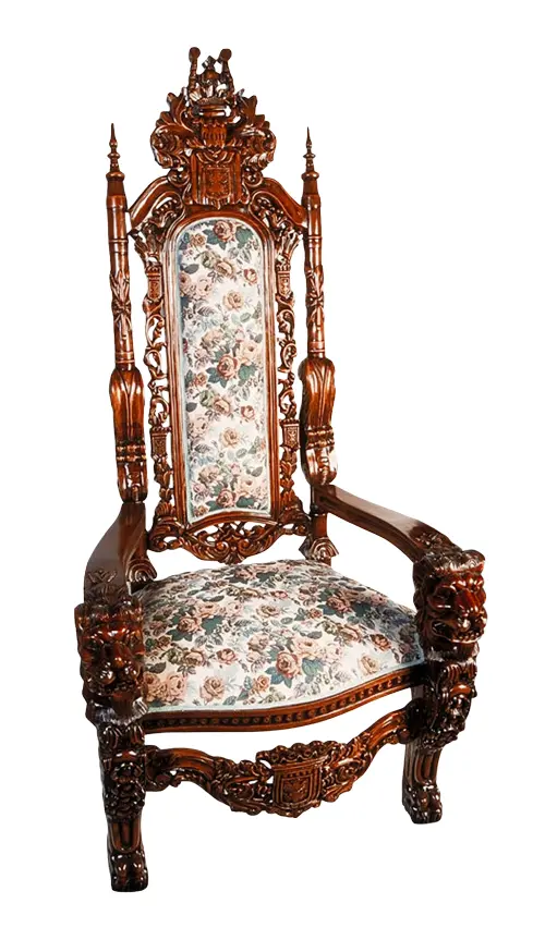 Ornate Floral Throne Chair