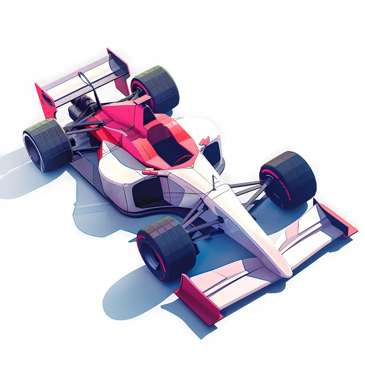 Modern Formula 1 Car in Red and White