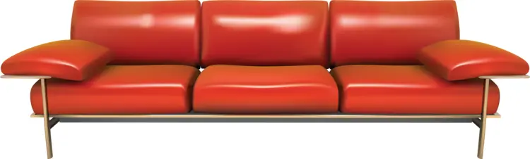 Red Sofa for Vibrant Living Room