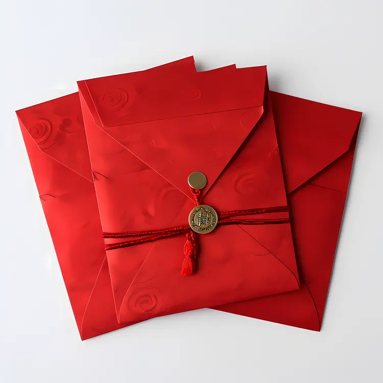 Red Envelope with Coin Seal and Tassel