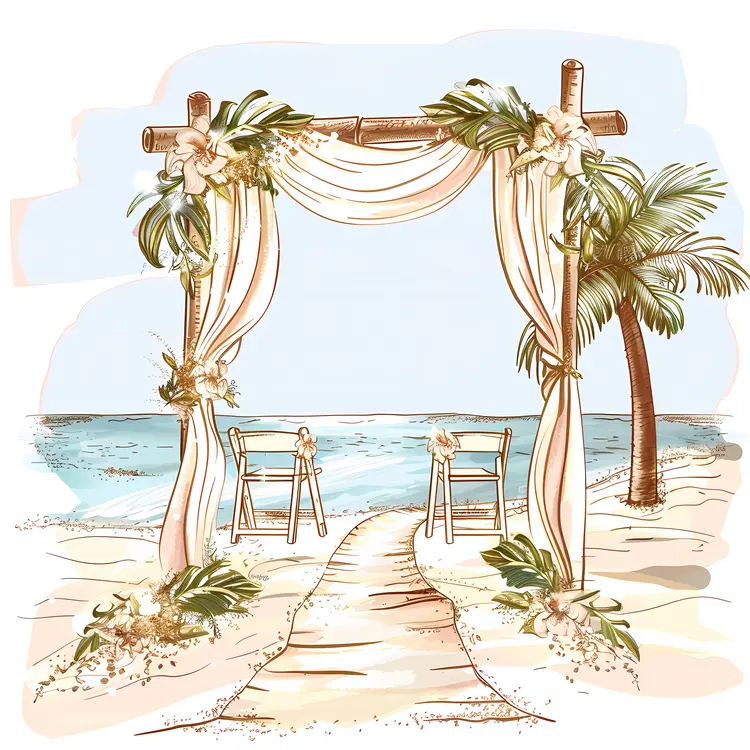 Beach Wedding Arch with Chairs