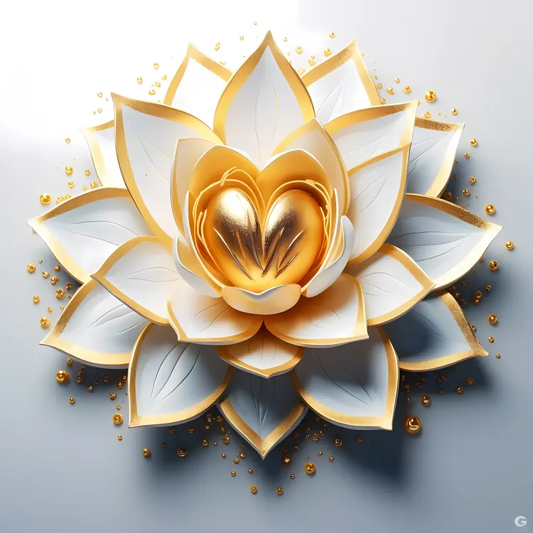 Golden Lotus Flower with Glowing Petals