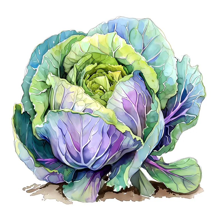 Colorful Cabbage Illustration