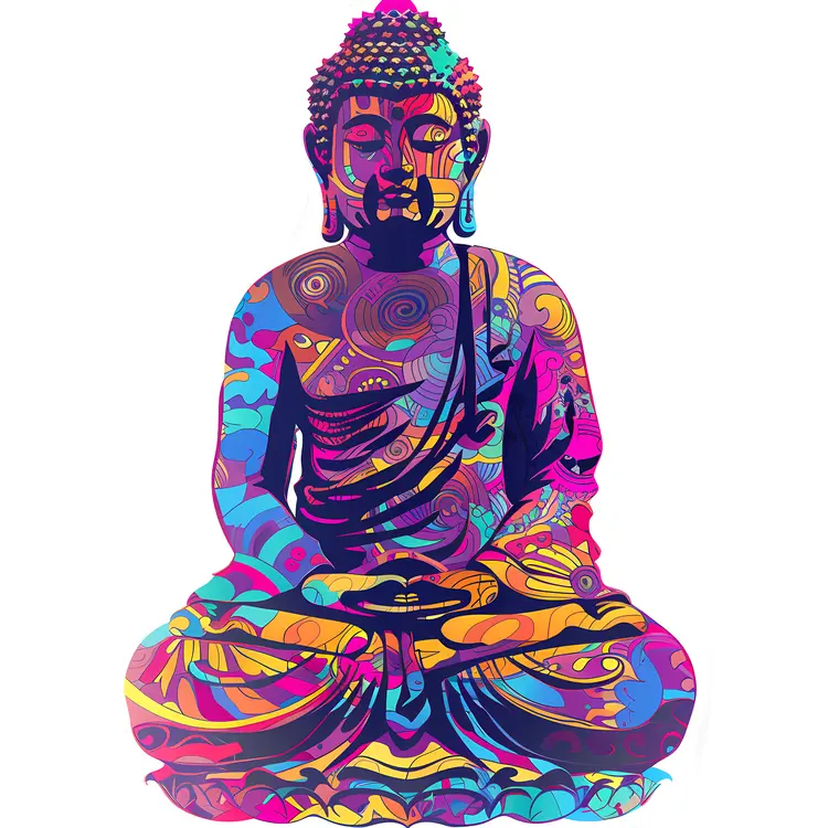 Colorful Abstract Buddha Art