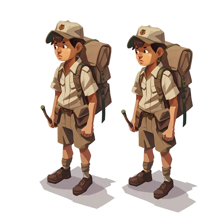 Two Boy Scouts with Backpacks
