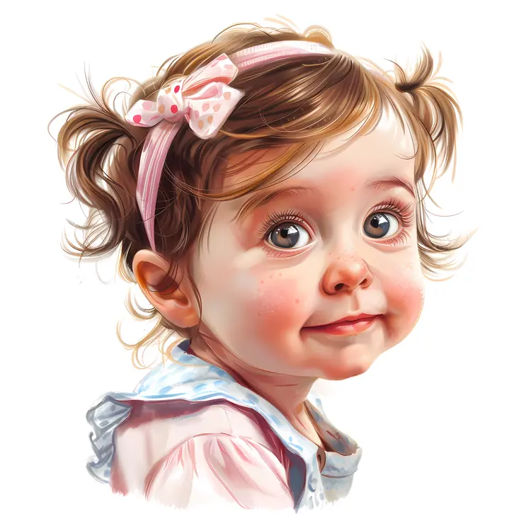 Smiling Baby with Pink Bow