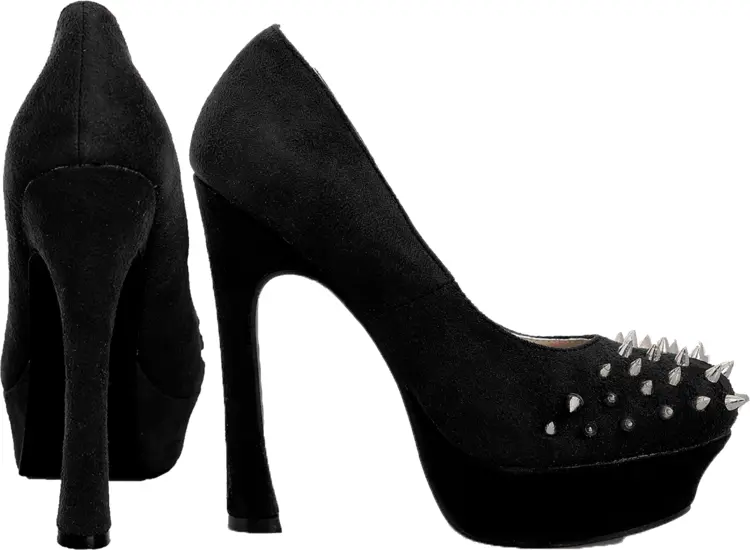 Stylish Black High Heels with Spikes