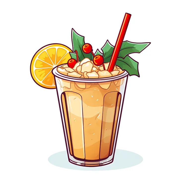 Refreshing Drink with Lemon and Holly