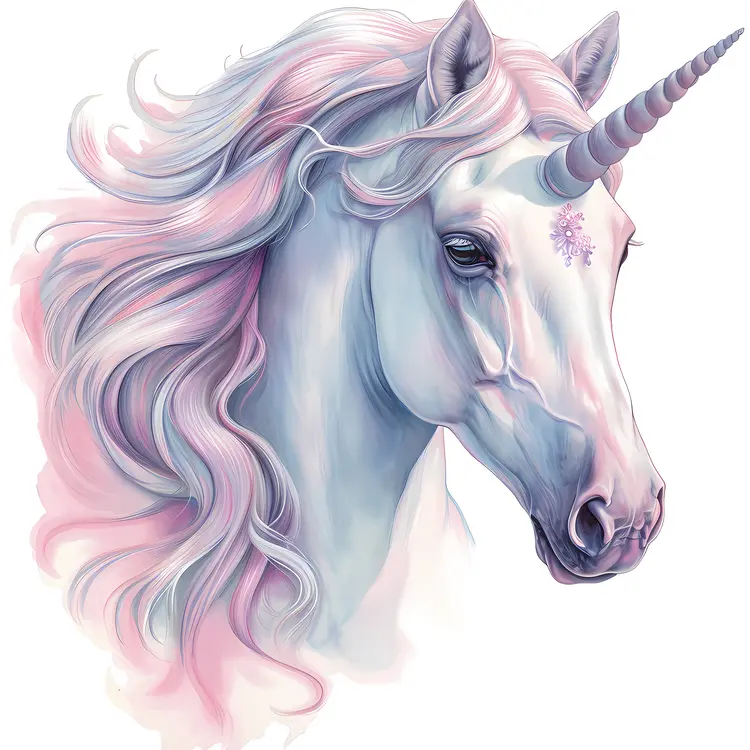 Unicorn with Pink and Purple Mane