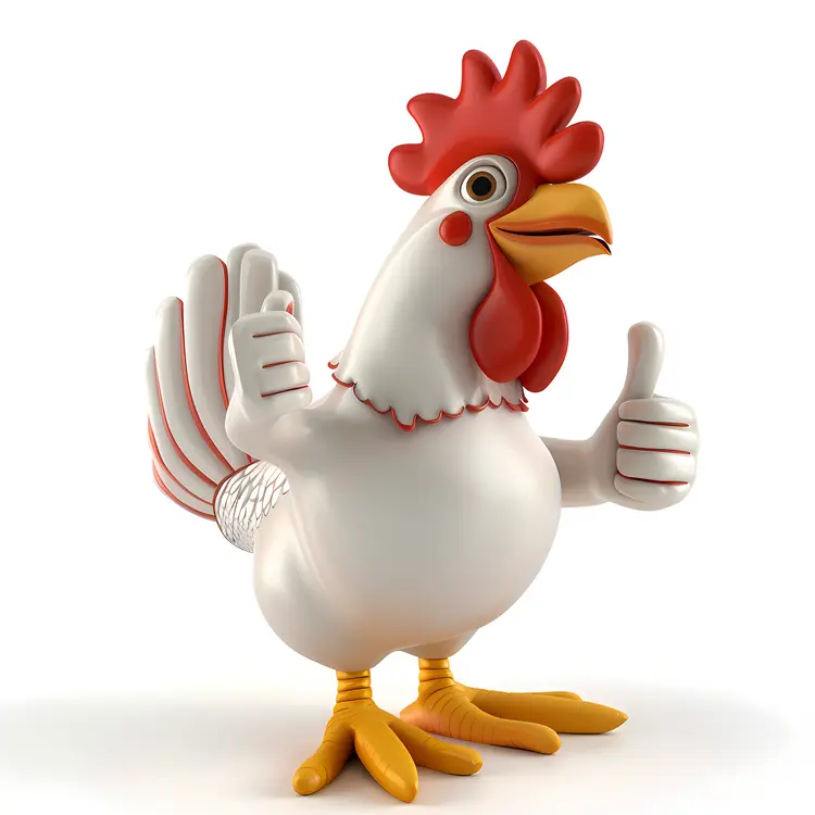 White Chicken Giving Thumbs Up