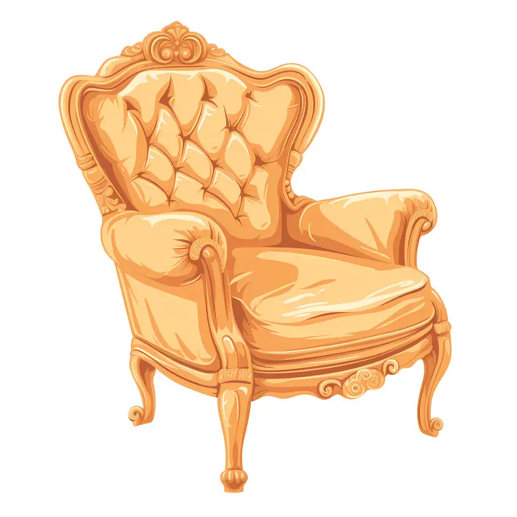 Elegant Yellow Vintage Armchair