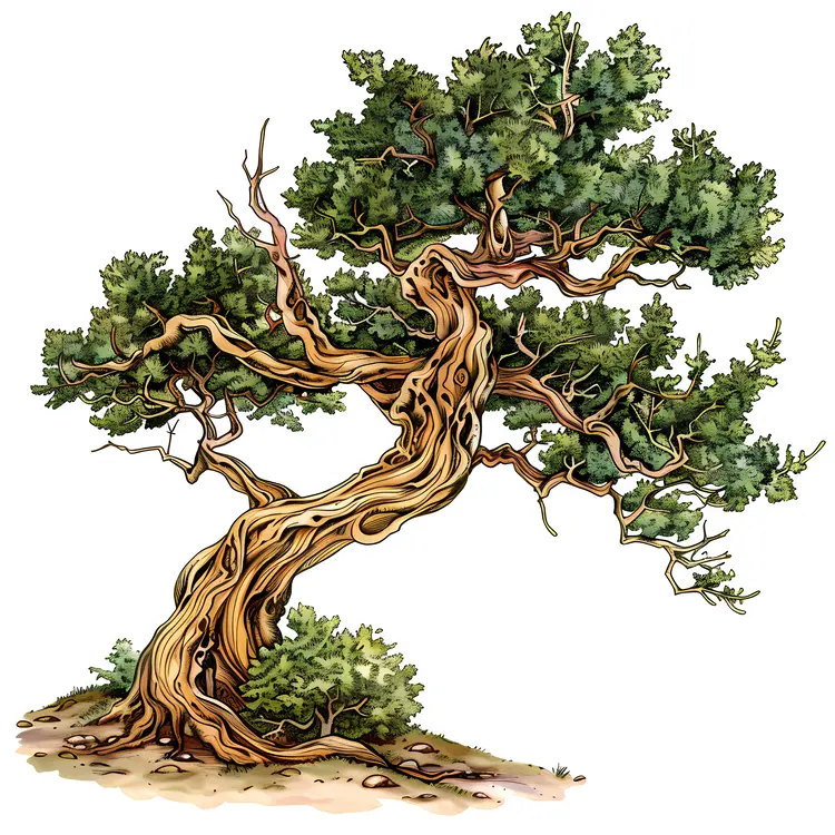 Twisted Tree with Gnarled Branches