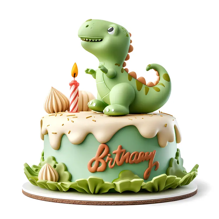 Green Dinosaur Cake for Kids Birthday