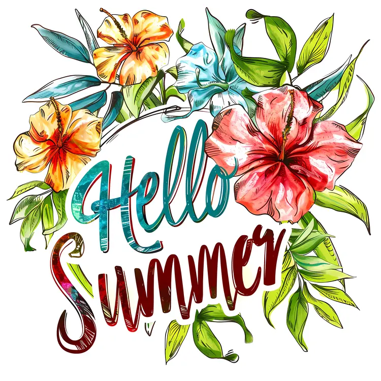 Hello Summer with Colorful Flowers
