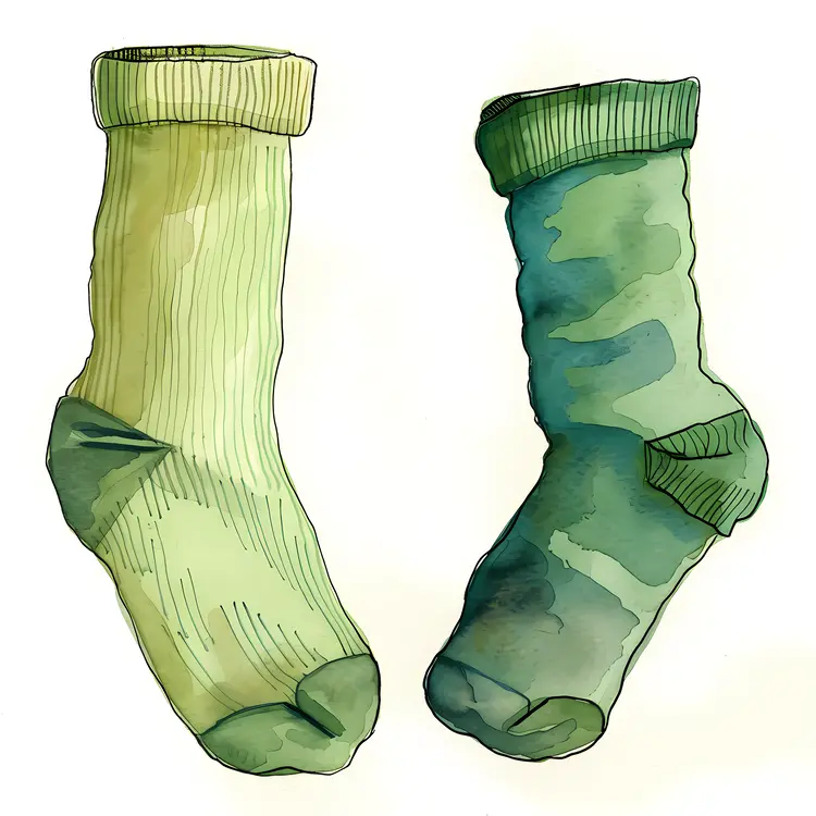 Green Socks in Different Shades