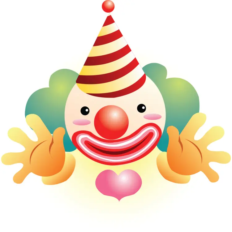 Smiling Clown Face with Hat