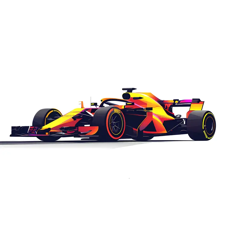 Colorful Formula 1 Car in Action