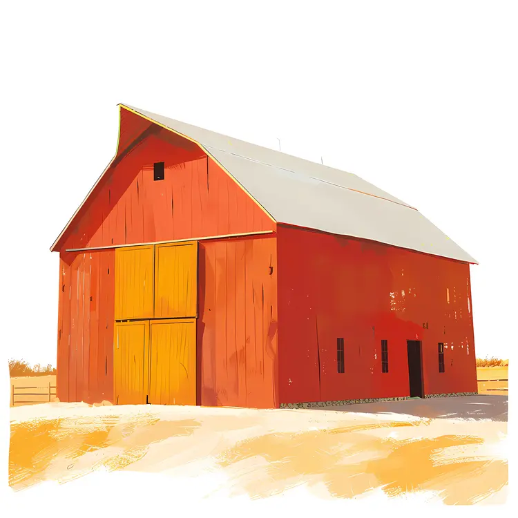 Red Barn in Countryside