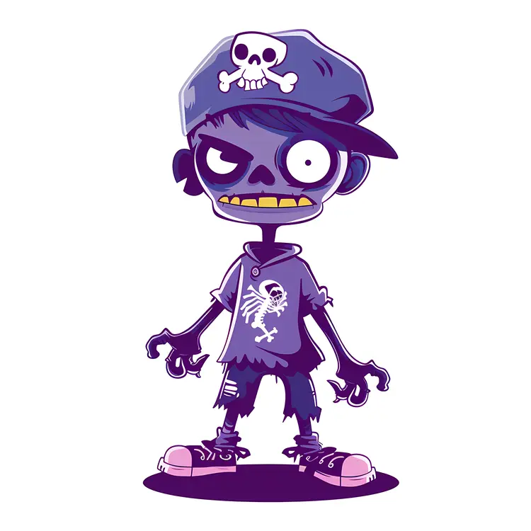 Purple Zombie Boy with Cap