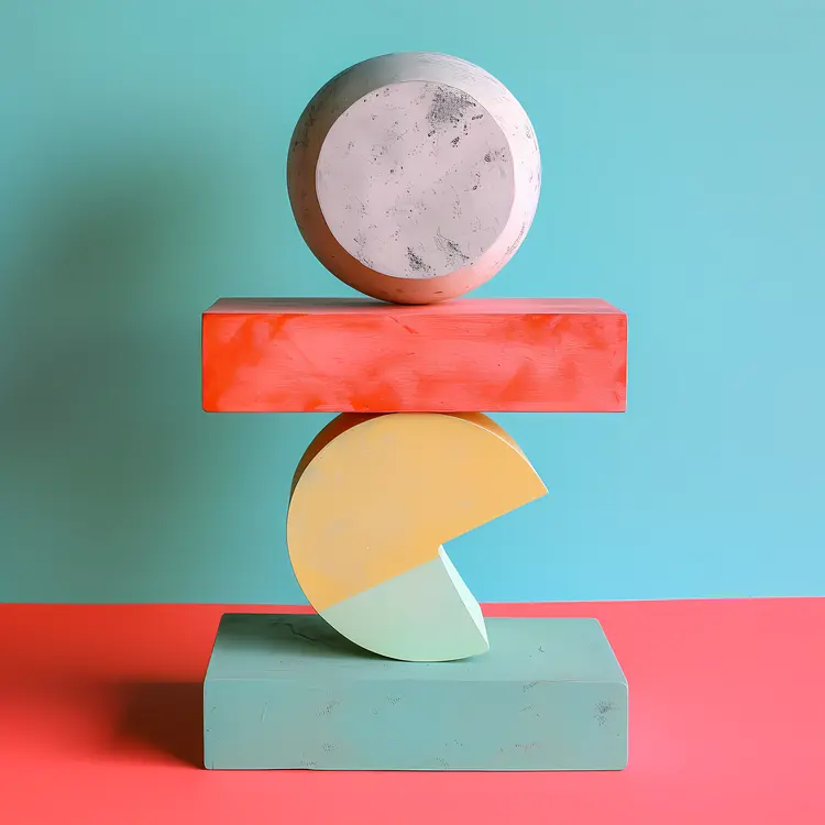 Colorful Stacked Geometric Shapes