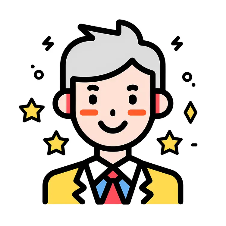 Elderly Man with Stars