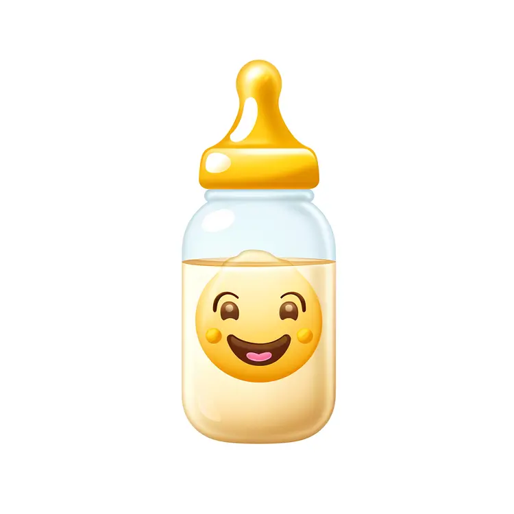 Yellow Baby Bottle for Infant Feeding
