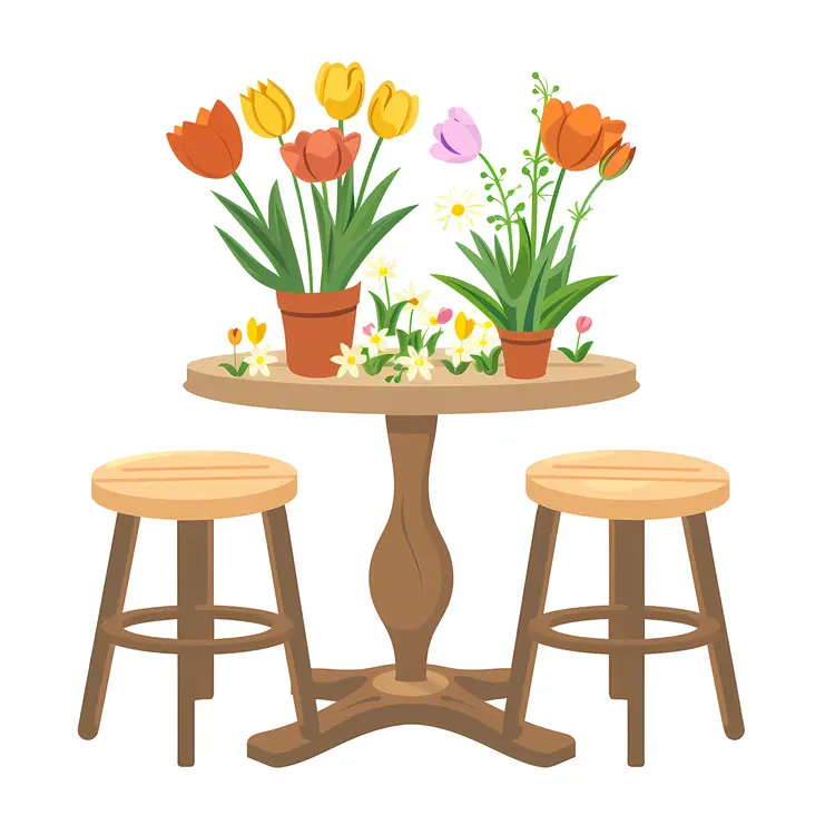 Flower Table with Vase