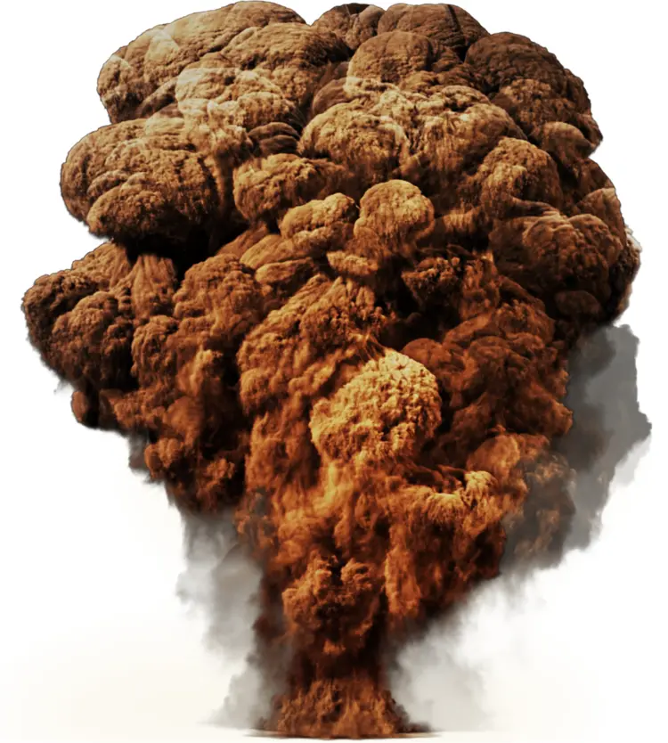 Large Explosion with Thick Smoke