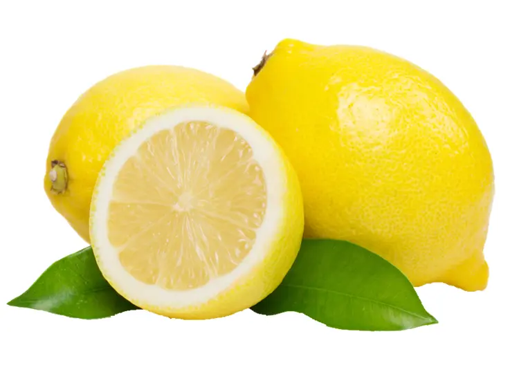 Yellow Lemon with Leaves