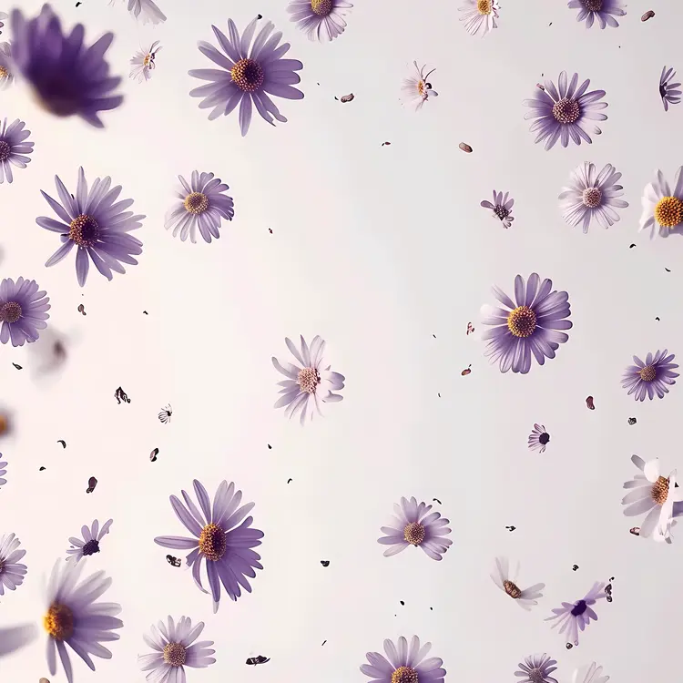 Purple Flowers Floating