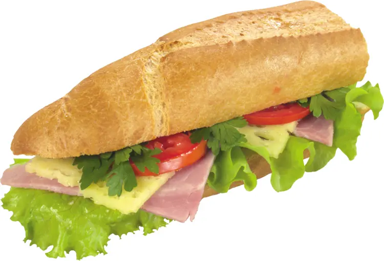 Baguette Sandwich with Ham and Cheese