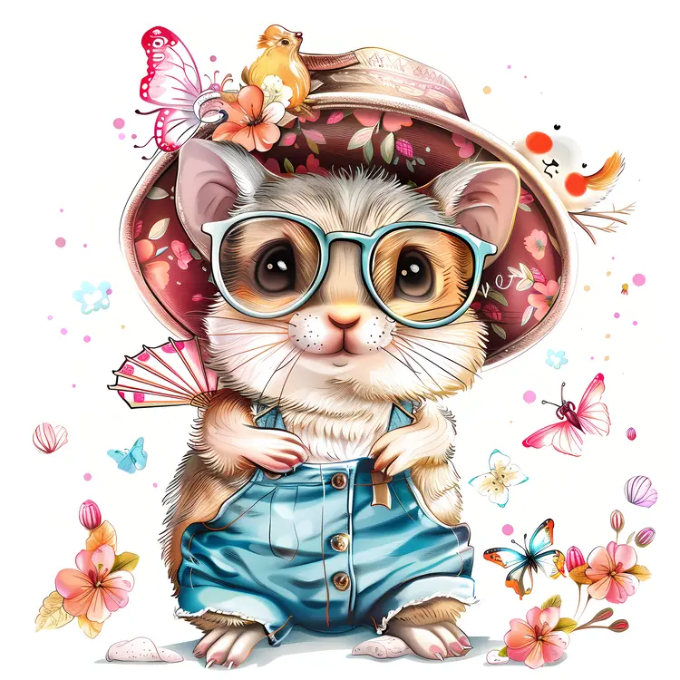 Cute Hamster in Summer Outfit