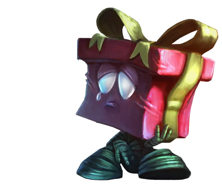 Sad Gift Box Character