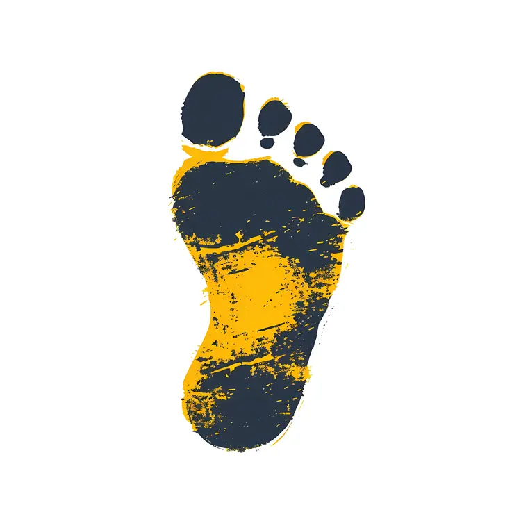 Single Colorful Footprint Art