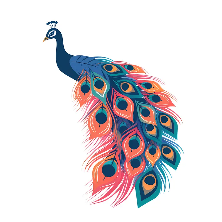 Stylized Peacock with Artistic Feathers
