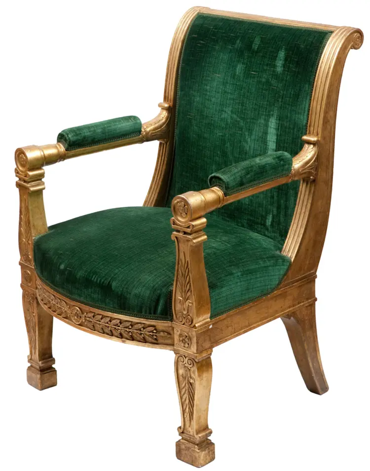 Elegant Green and Gold Chair