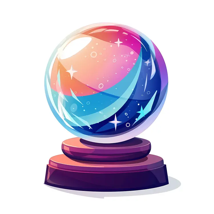 Colorful Crystal Ball on Stand