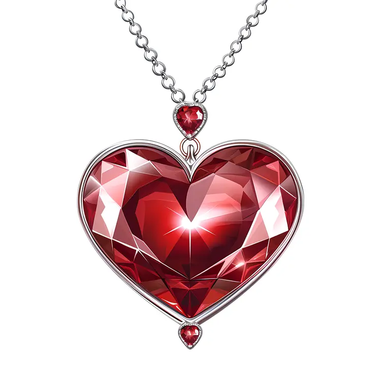 Elegant Red Heart Pendant Necklace