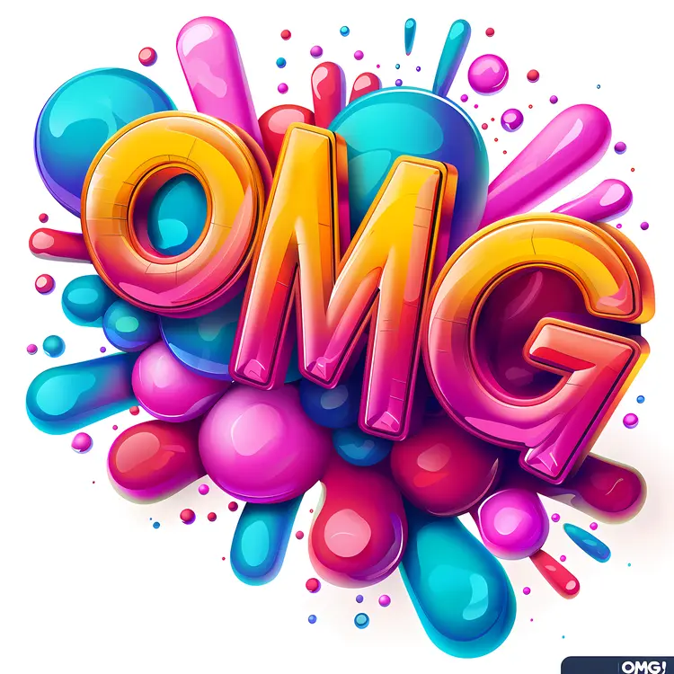 Colorful OMG Balloon Text