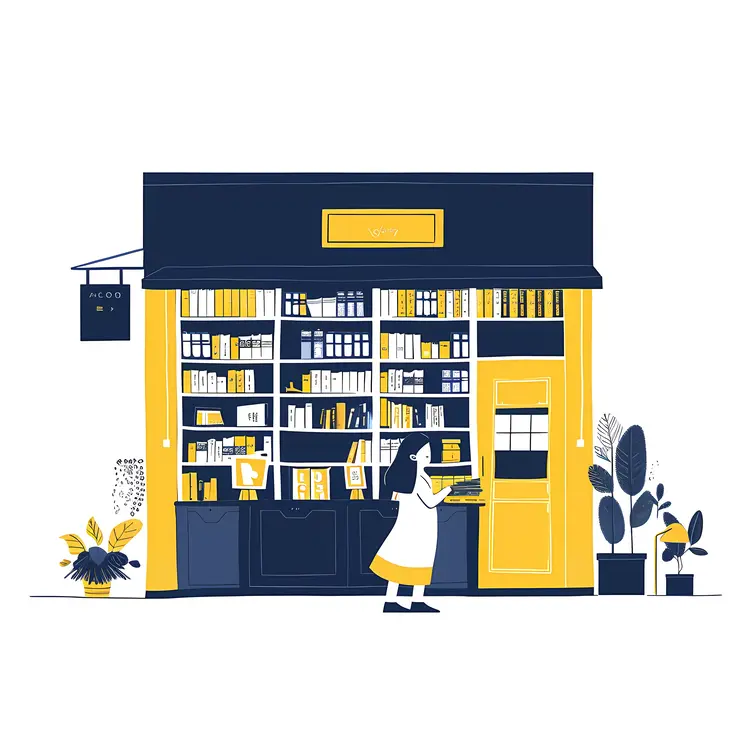 Yellow and Blue Bookshelf